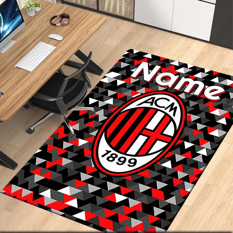 Custom Name Ac Milan Printed Carpet Rug For Office Chair Living Room Bedroom Kitchen Room Decor Gifts