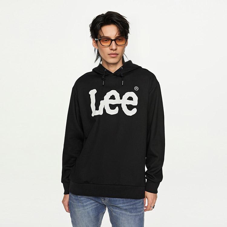 Classic Color Comfortable Casual Pullover Trendy Large Logo Printed Hooded Long Sleeve Sweatshirt Men sweatshirt Black LMT006776201764K11000