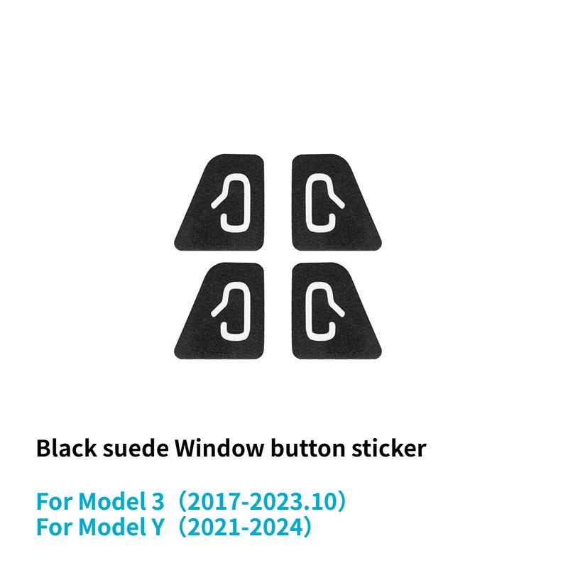For Tesla Model 3 Y 2017-2025 New Model 3 Y Juniper Suede Door Switch Lock Button Trim Decor Car Sticker Interior Accessories