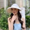 Windproof Women Pearl Bucket Hat Anti-UV Beach Cap Big Brim Sun Hat  Summer Spring Autumn
