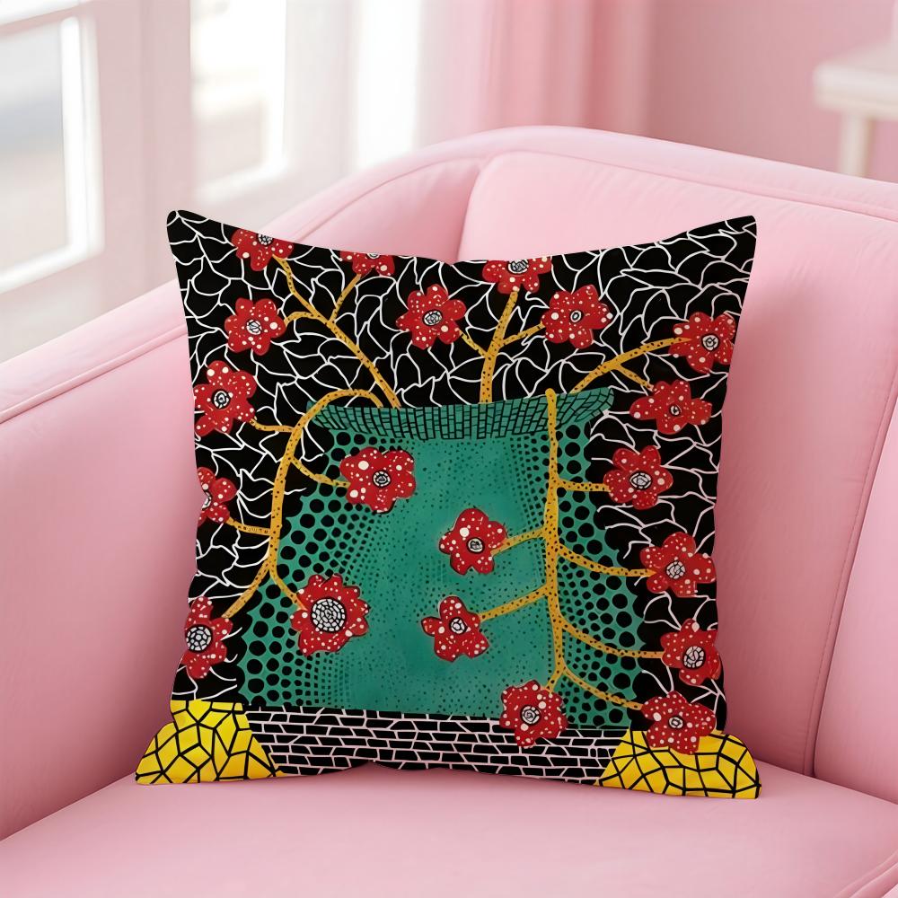 Y-Yayoi K-Kusama Cushion Cover Linen Pillowcase Cover Soft Decor For Sofa Home Room