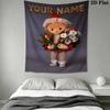 Custom Name Sandmännchen Wall Tapestry Aesthetic Wall Hanging Printed Fabric Blanket Decorative Tapestries for Bedroom Living Room Home Decor