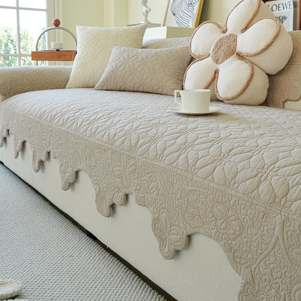 Ins Cream Autumn And Winter Cotton Sofa Cushion Living Room Seat Cushion Sofa Towel Seat Cushion Simple Sofa Cover Non-Slip Cloth