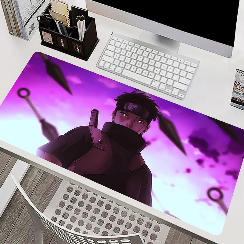 Mauspad Laptop Mauspade Büro PC Zubehör Tastaturpad Gummi-Tassenuntersetzer Weiches Mauspade Naruto Shisui Uchiha Große Schreibtischunterlage