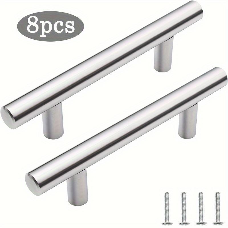 8pcs Stainless Steel Furniture Fittings, Cabinet Knobs & Drawer Pulls, Garage Door Handles for Cabinets/Dressers/Closets, with Screws