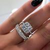 Europe, America isn't the fashionable new micro-inlaid zircon luxury atmosphere women's double ring