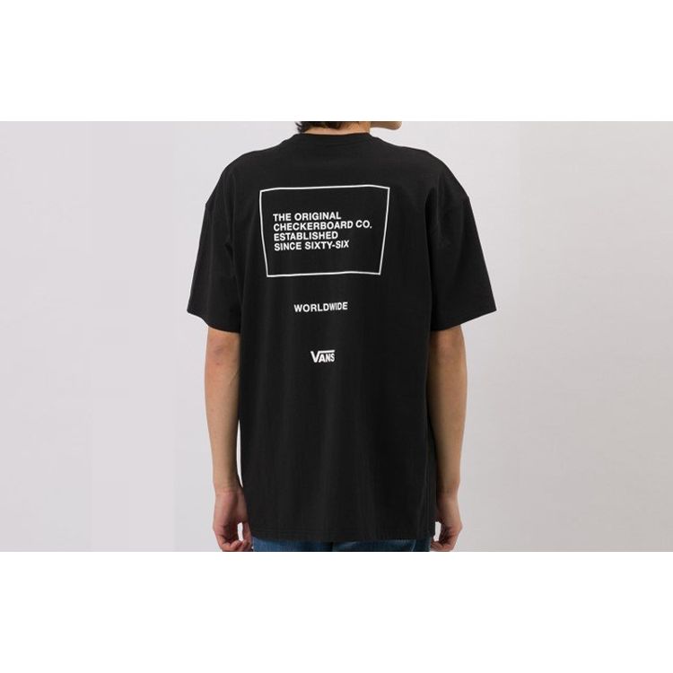 Vans Letter Print Casual Short Sleeve T-Shirt Men Tops Black VN0A4MLWBLK