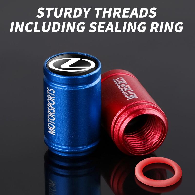 4Pcs Car Wheel Hub Valve 3D Metal Dustproof Tire Valve Cap For Lexus F-SPORT ES RX NX LS UX LM LX GX LC RZ IS CT GS RC HS SC
