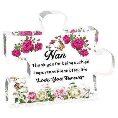 Mothers Day Gifts for Mom Unique Mom Birthday Gifts Engraved Acrylic Block Puzzles Piece Desk Ornament Gift for Mother