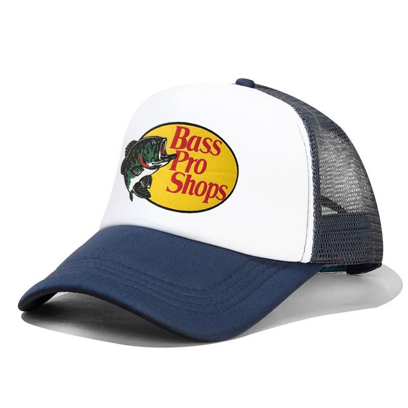 Global Finds Europese-Amerikaanse Bass Pro Shops Bedrukte Baseballpet voor Buitensporten & Vissen Adjustable