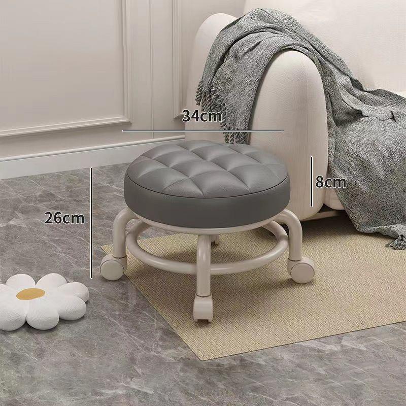 Joylove Household Universal Wheel Beautiful Seam Stool With Wheel Rotating Low Stool Manicure Foot Stool Pulley Walking Stool