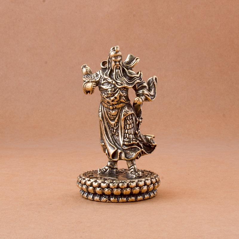 1 stück Kupfer Chinesische Feng Shui Guan Gong Statue Gott des Krieges Antike Skulptur Hause Dekoration Feng Shui Ornament Schreibtisch Dekor handwerk
