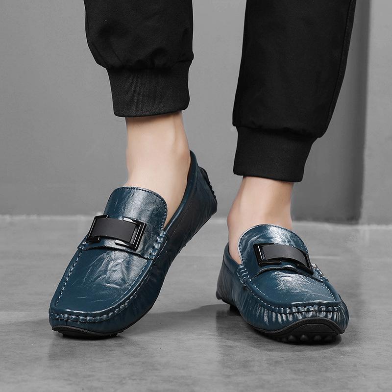 Plus Size Lazy Driving Shoes British Casual Shoes Genuine Leather Men's Shoes