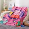 1Pc Pink Pig Cartoon Print Flannel Blanket, High quality Comfortable for All Seasons, Home Decor, Warmth and Comfort, Perfect for Gifts