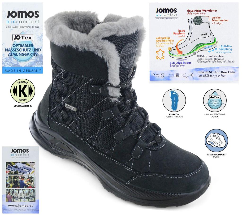 JOMOS Jomotion Boots - Damen Winter Stiefel Schuhe Gefüttert Schwarz 860999-566-000 ORIGINAL