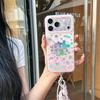 Matching Hello Kitty Charm Wrist Strap Print Phone Case For iPhone 15 16 17 Pro Max INS Cute Sweet Style Large Window Shockproof