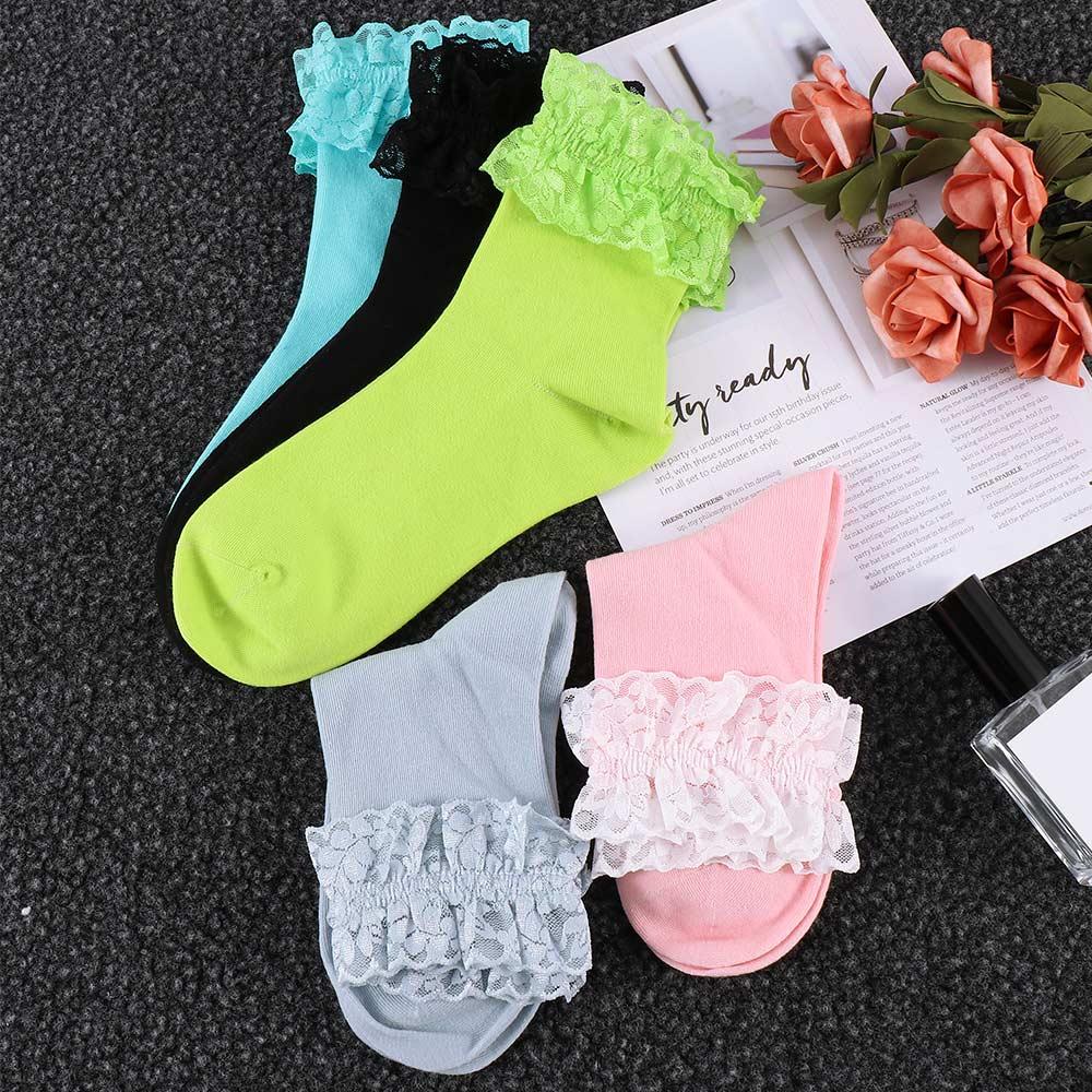 Vintage Frilly Lace Socks Boat Socks Short Sock Ankle Socks
