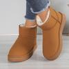 Bottes de neige courtes épaisses pour femme, doublées de fourrure, semelles épaisses antidérapantes, chaussures décontractées d'hiver chaudes.