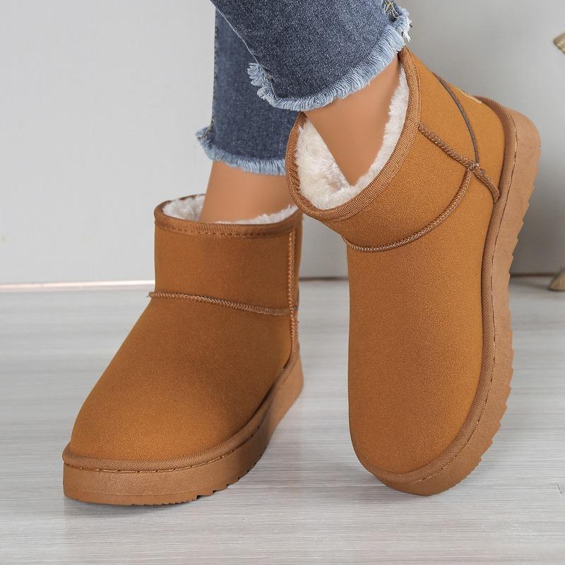 Women's Winter Warm-Lined Thickened Short Snow Boots, Fur-Lined Thick-Soled Anti-Slip Casual Footwear.