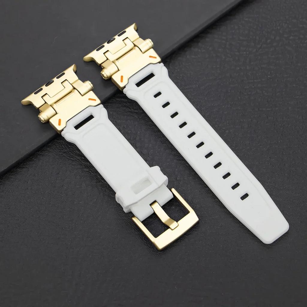 Silicone Sport Band for Apple Watch Ultra 49mm 45mm 42 44mm Rubber Strap for iWatch Series 9 8 7 Se 6 5 4 Ultra 2 49 Correa