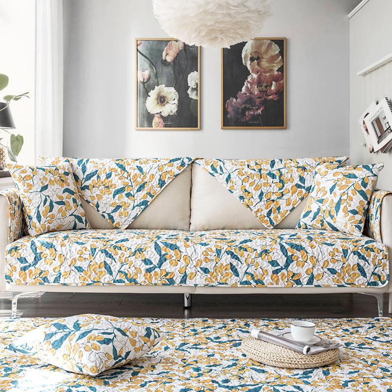 Cotton Twill Sofa Cushion Seat Cushion Four-season Universal Non-slip Fabric Full Cover Living Room Pure Cotton Sofa Towel