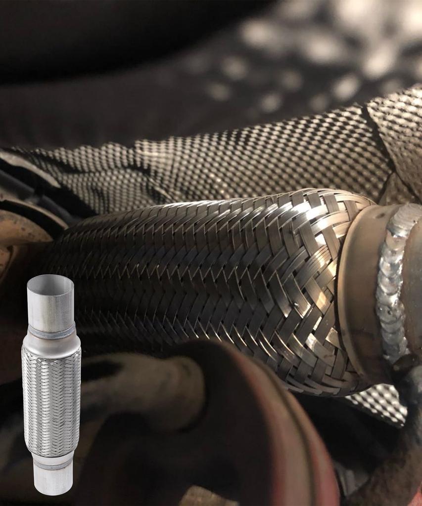 Uitlaat flexibele pijp 2,5 x 8 inch Heavy Duty Roestvrij Staal Demperbuis Vermindert Vibratiegeluid Universele Pasvorm voor Auto's Vrachtwagens SUV's