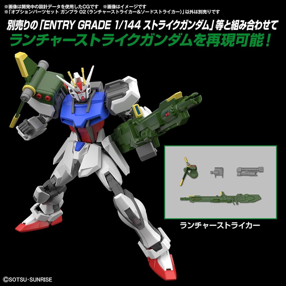 Bandai Spirits Gunpla Option Parts Set 02 Launcher Striker & Sword Striker Color-Coded Plastic Model