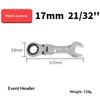 Short Handle Ratchet Wrench Cr V Steel Metric Flexible Open Ring Spanner Labor Saving Hand Tool For Auto Mechanical Repair