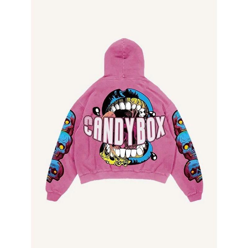 Spring and Autumn American Retro Skull Skull Skeleton Series 3D Digital Printing Trend Hoodie Sweater