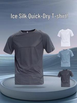 Ice Silk Quick-Dry Men's Running T-Shirt - Lightweight, Breathable Short Sleeve for Summer Sports & Fitness
