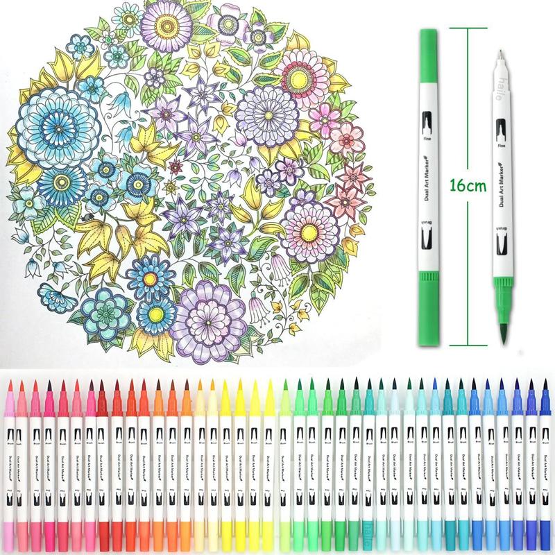 12/100/120Colors Dual Tip Calligraphy Pen Watercolor Brush Pen Art Markers Pens Manga Sketching Drawing Children DIY Supplies