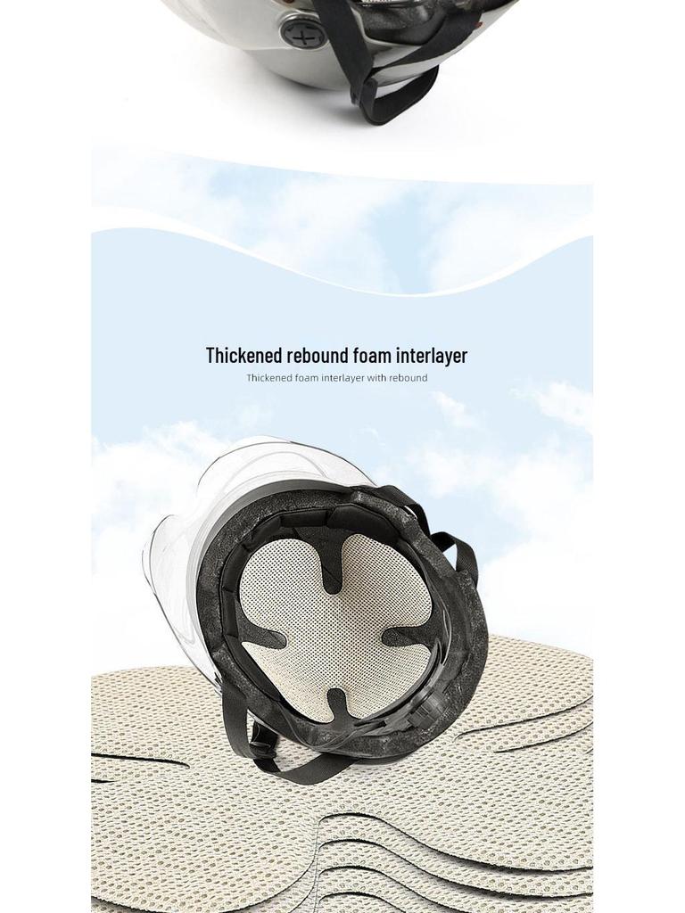 Motorcycle Helmet Liner Pad - Bio-Based Inner Cap Accessory, Universal Fit, Non-Hair Pressing.
