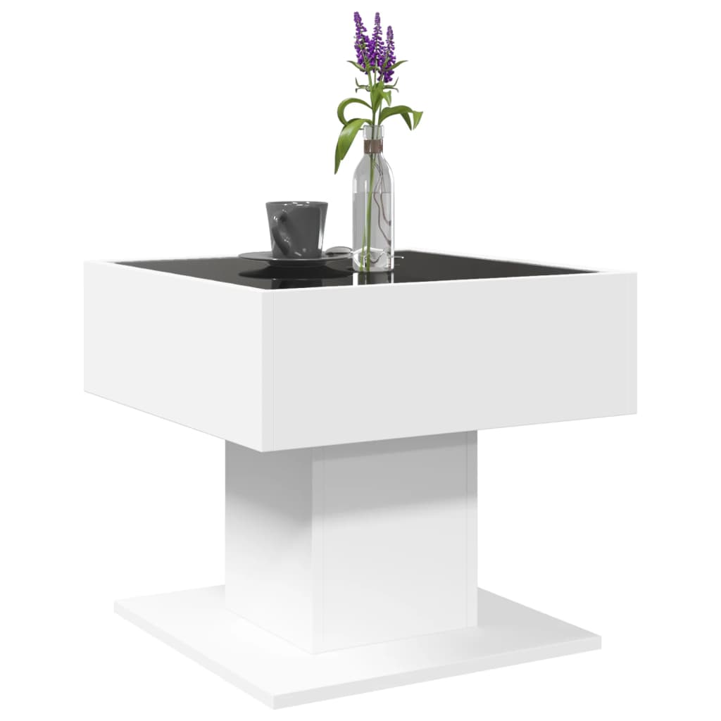 LED Coffee Table White 50 x 50 x 45 cm Particleboard