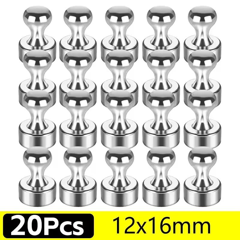 1/50X Metal Magnetic Pushpin Hook Strong Neodymium Magnetic Thumbtack Power Magnet Push Pins for Whiteboard Fridge Office School