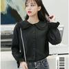 Qiuqiu New Style Fashionable White Chiffon Women's Long-sleeved Doll Collar Shirt