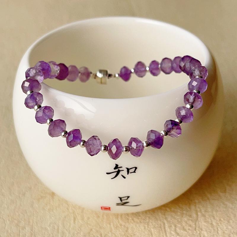 Niche high-end amethyst bracelet magnetic buckle jewelry for girlfriends gifts