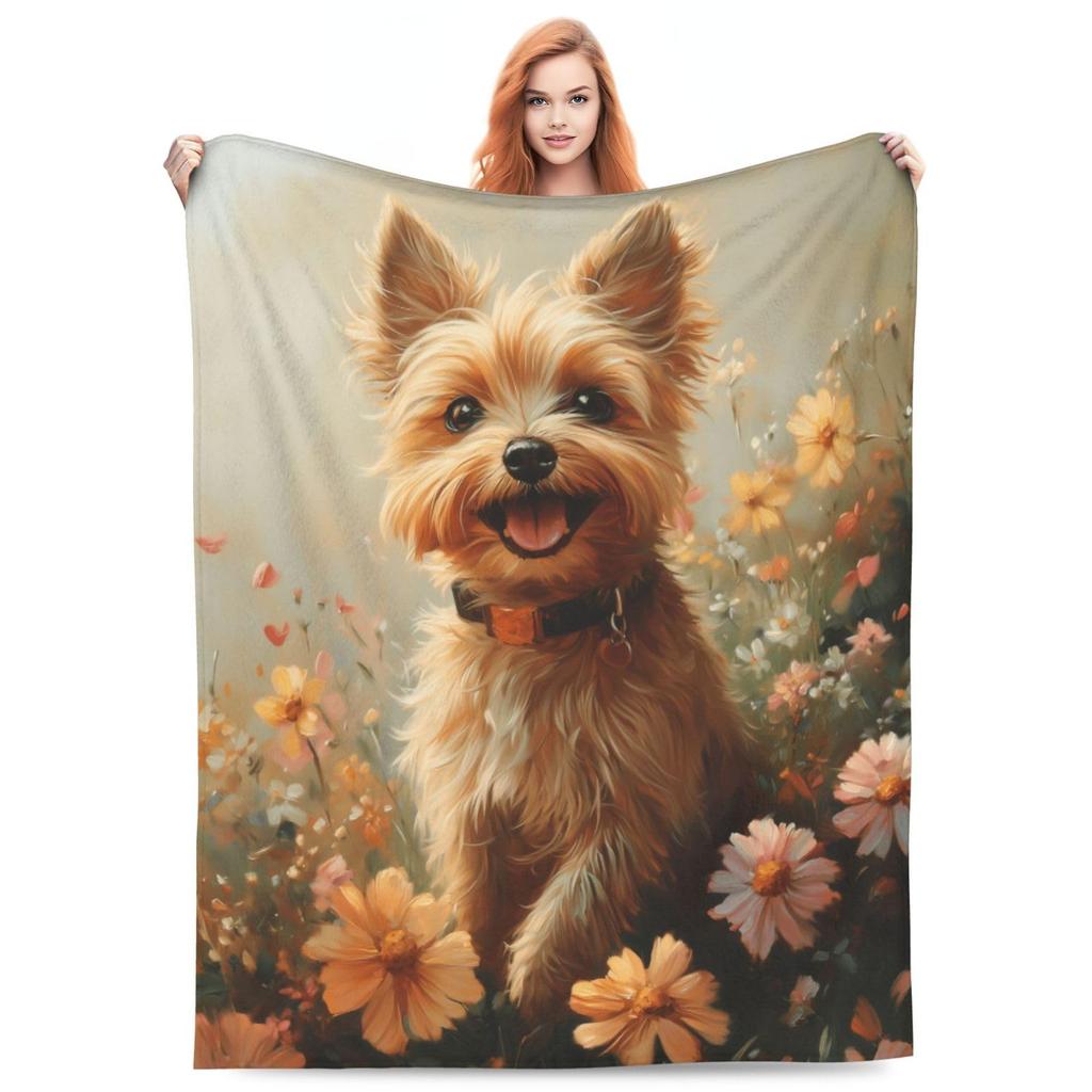 West Highland Terrier Terrier Fleece Blanket Cute Westies Dog Throw Blanket Super Soft Warm Flannel Blanket for Couch Bed Decor
