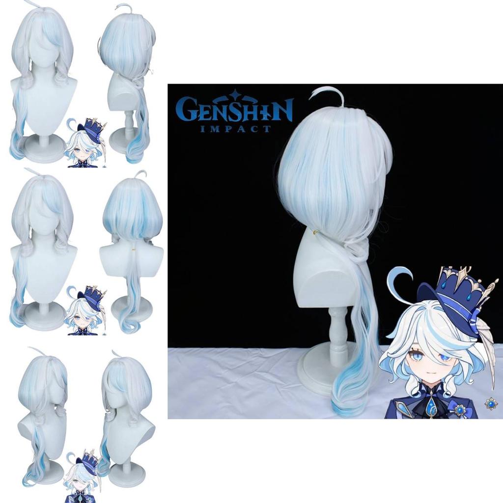 Genshin Impact Focalors Cosplay Wig High-quality Heat Resistant Hair Fiber