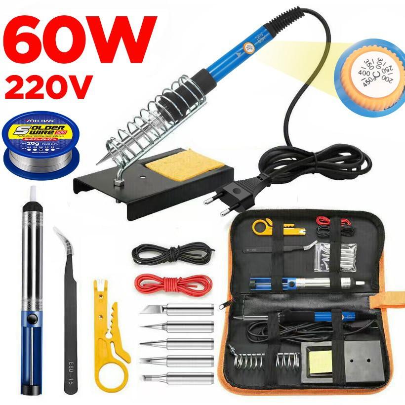 1SET Standard Constant Temperature Electric Soldering Iron Set Adjustable Temperature Belt Switch Electric Welding Pen Maintenance Welding Kit