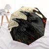 Crows, Gothic Theme Automatic Open/Close Umbrella, Portable 3 Fold Compact Umbrella for Men & Women, Valentine's Day Mother's Day Gift0725060