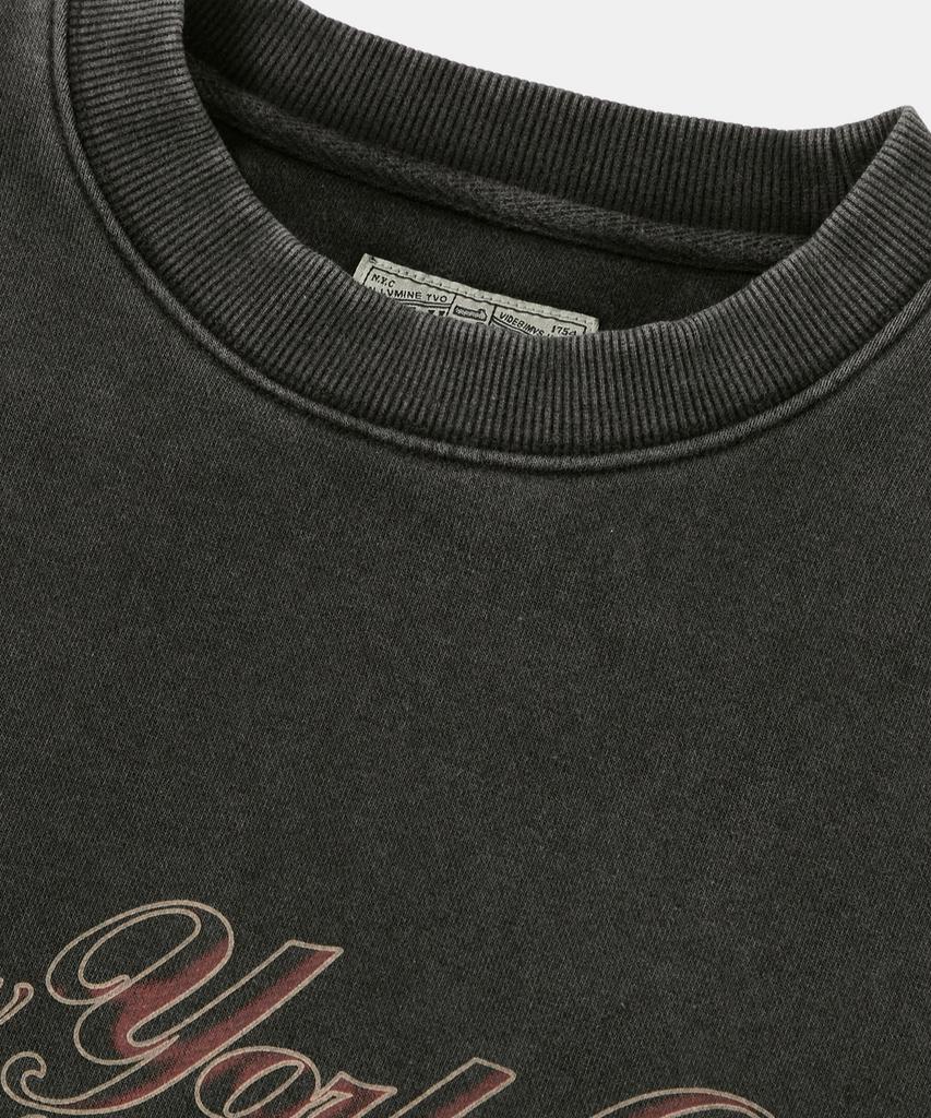 COLUMBIA UNIVERSITY Campus Washed Fleece Crew Neck_Charcoal