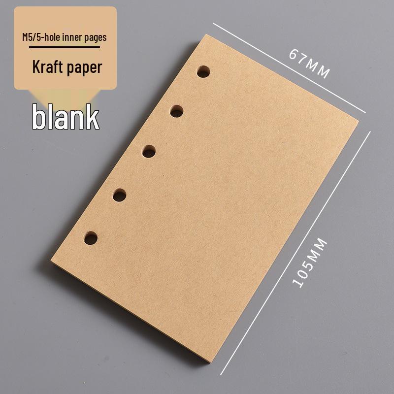In-Stock A8 M5 Planner Refillable Loose-Leaf Inner Pages: Grid, Blank, Vertical Line, Weekly Plan, One Page Per Day, Punch-In Style.