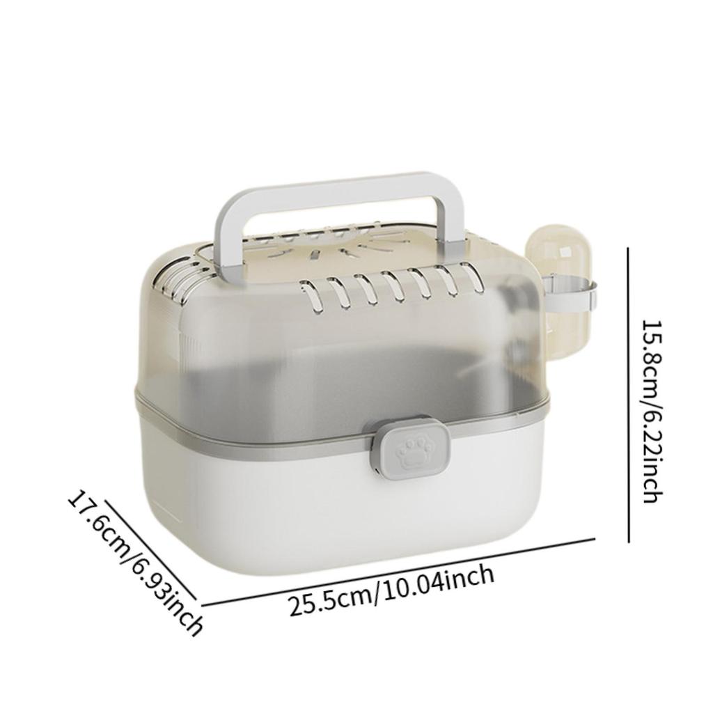 Hamster Cage, Portable Enclosure Spacious Breathable Hamster Habitat Travel Case with Water Bottle