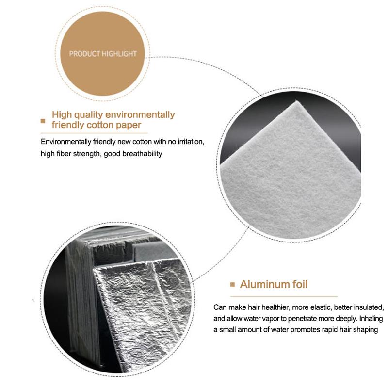 14/20/25Pcs Salon Hair Perming Cotton Pad With Tin Foil High Temperature Thermal Insulation Cotton Pad Perm Hair Rod Patch