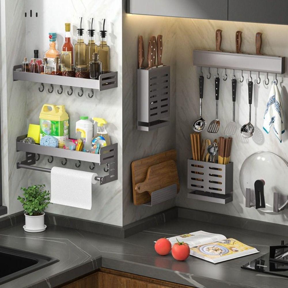 30/40CM Kitchen Storage Rack Space Saving Wall Mounted Rack  Household Storage