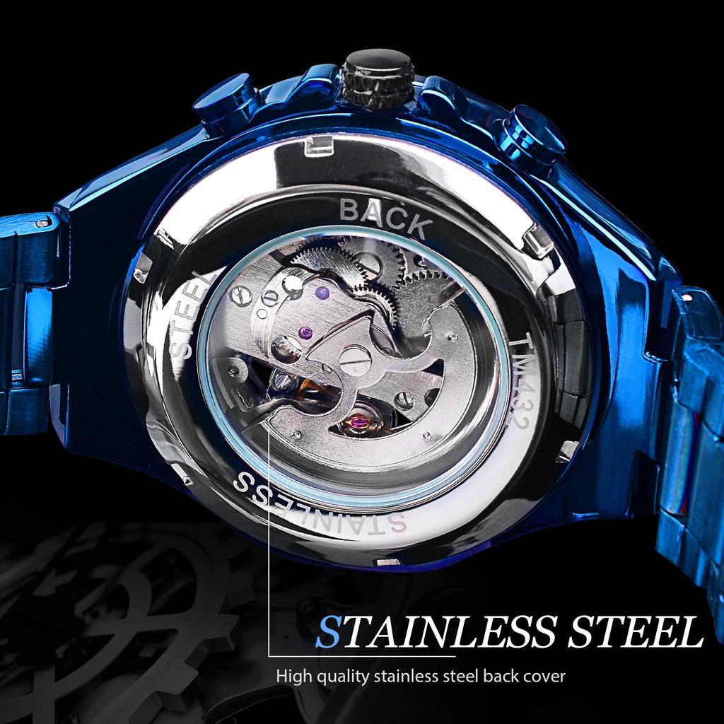 WINNER Nové módní automatické pánské hodinky Luxusní mechanické náramkové hodinky Duté hodinky