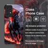 Creative Flame Black Horse Pattern Tempered Glass Phone Case for Samsung Galaxy A56 A72 A55 A54 A53 A52 A36 A51 A15 A14 5G Cover