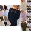 Cozy Women's Autumn Winter Fleece Sweater Tops With Elegant Lace Design For Style
