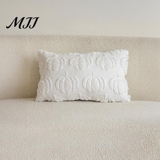 Fall Decor Pillow Case Pumpkin Pattern Pillowcase Solid Color Hide Zipper Soft Wool Pillowcases Velvet Halloween Cushion Cover Home Durable