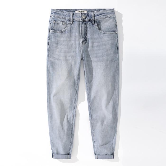 

Новые джинсы скинни в корейском стиле на весну, слегка зауженные брюки для мужчин 38 синий